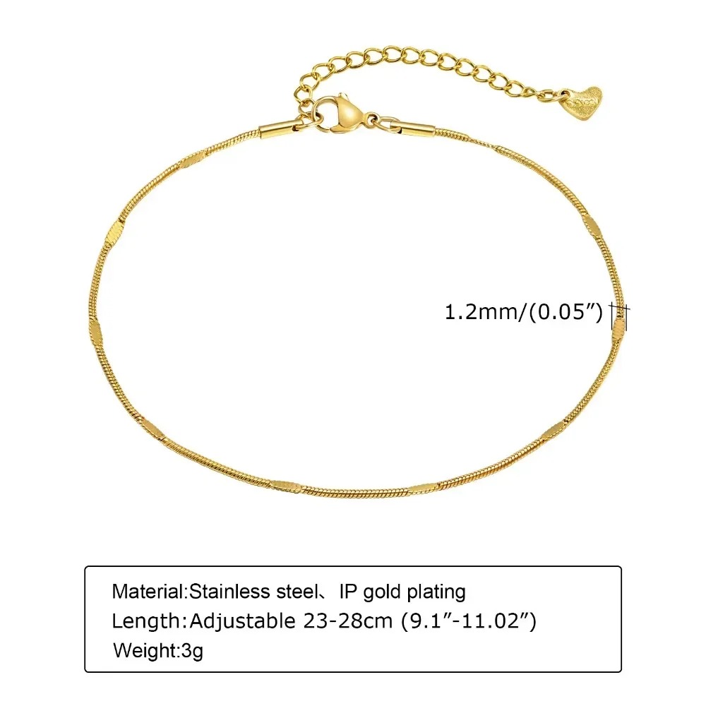 สร้อยข้อเท้าสแตนเลสสตีลสีทองแบ - Jc Jewelry & Watches Photos บทวิจารณ์และราคา
