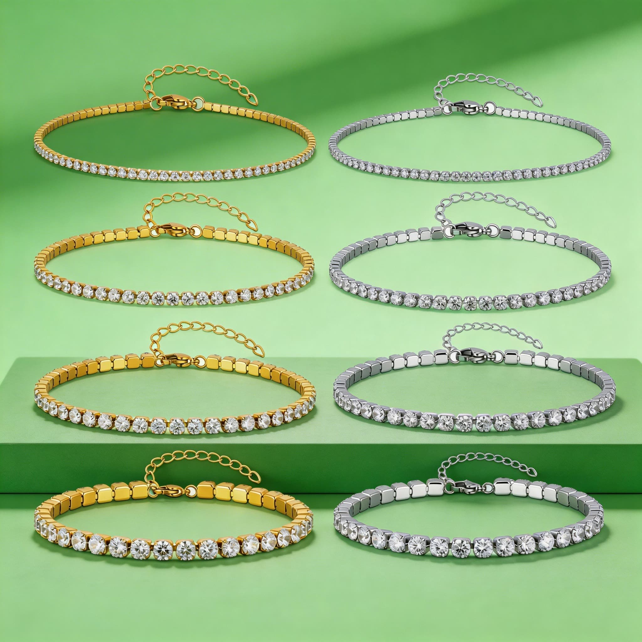 สร้อยข้อเท้าเพชรซิคอนหรูหราขนา - Jc Jewelry & Watches Photos บทวิจารณ์และราคา